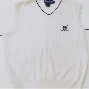 90’s polo golf knitted cream white vest